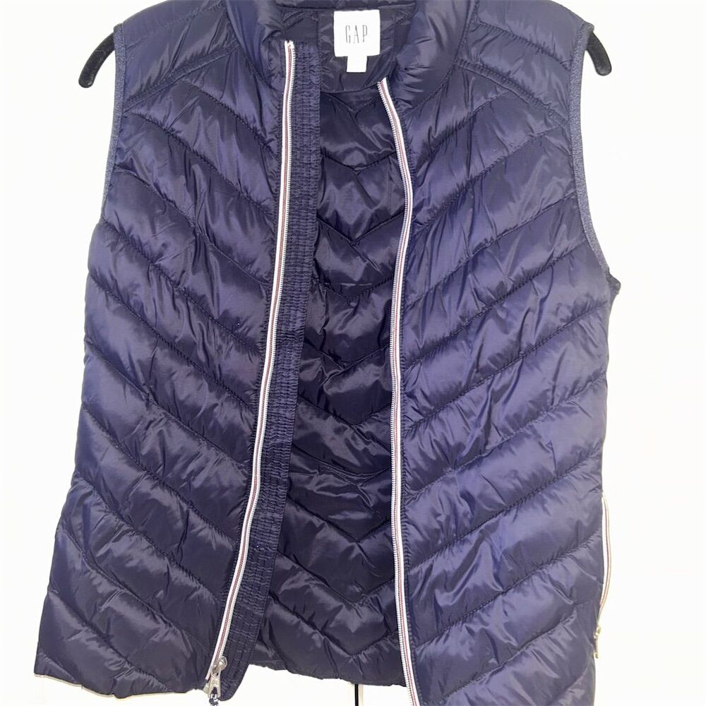 Gap Women's Puffer Vest XS Blue Quilted Sleeveless Casual Winter
